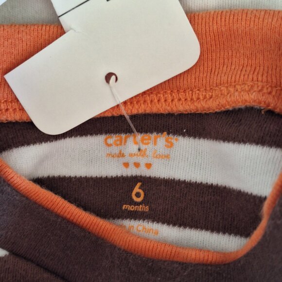 carters onesie dog brown and white stripped 6 months - Picture 4 of 5